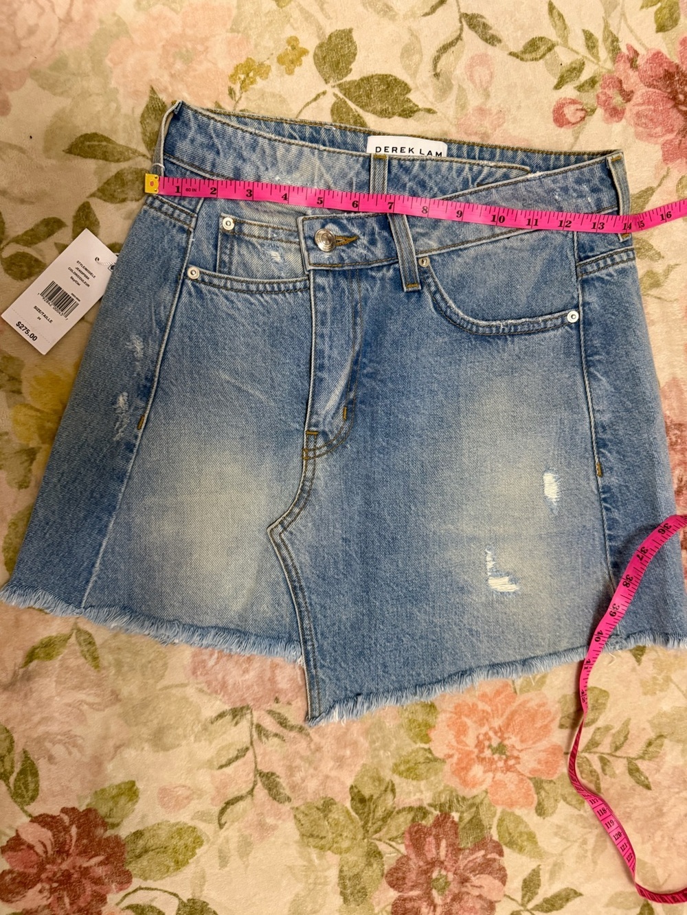 Derek Lam NWT Y2K Denim Crossover Distressed CLEO Mini Skirt - Picture 8 of 9